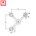 Three Arm Ways  AISI316 Glass Spider (SD-150-3R)  